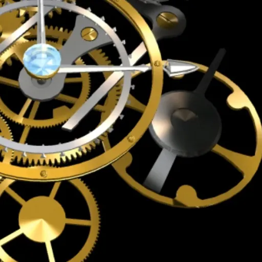 Watch Gears: Anisotropic Metal & Gemstone